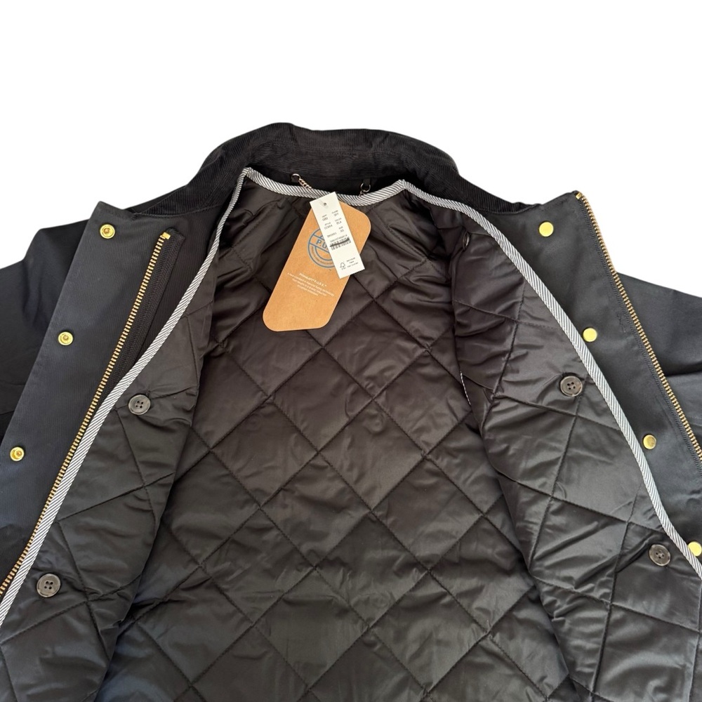 J Crew Long Barn Jacket in Black Waxed Cotton Twill | NWT - Picture 6 of 15